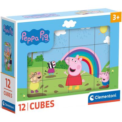 Würfelpuzzle CLEMENTONI "Peppa Pig", bunt, Puzzles, KinderB:16cm H:12cm, Made in Europe, B:16cm H:12cm Image