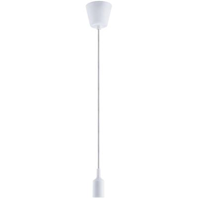 PACO HOME Pendelleuchte "SUN", weiß, Ø 3,9cm H: 10,5cm, Lampen, Schwarz E27 Schnurpendel Silikon Überzogen 1,5m Textilkabel Image