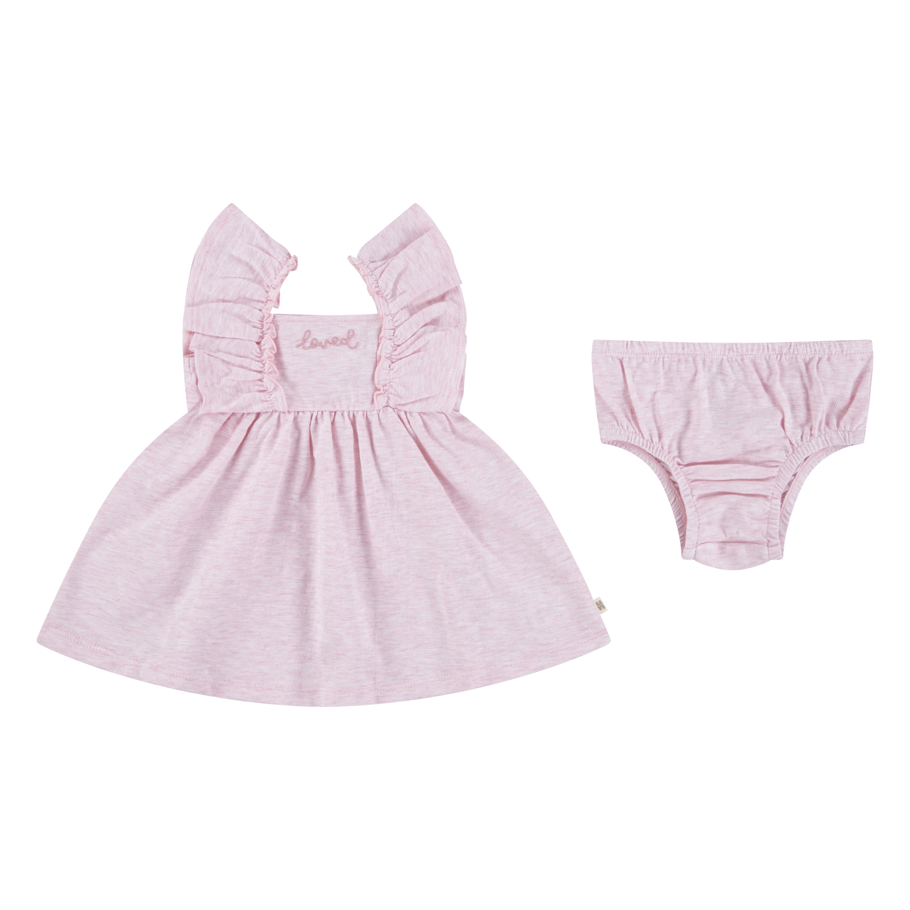 Jerseykleid HUGGIES BABYWEAR, Baby, Gr. 6 (86), N-Gr, rosa (barely pink heather), Jersey, Obermaterial: 100% Baumwolle, meliert, eckiger Ausschnitt, Kleider Image