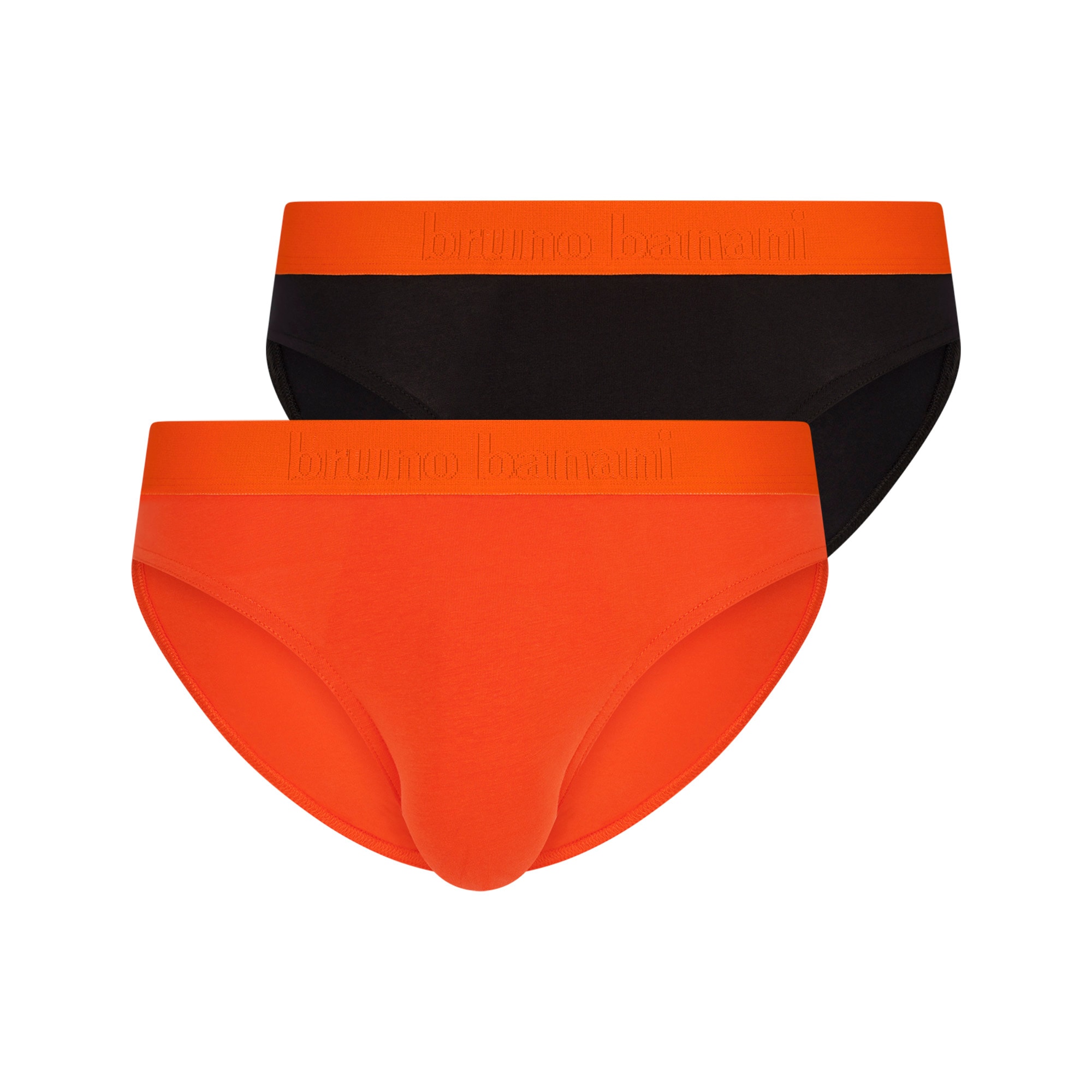 Slip BRUNO BANANI "Flowing", Herren, Gr. L, schwarz (karotte, schwarz), Obermaterial: 93% Baumwolle, 7% Elasthan, unifarben mit Farbeinsatz, eng, Unterhosen, mit Logobund Image
