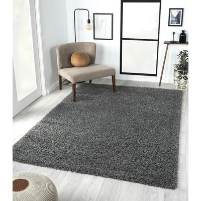 Hochflor-Teppich "My Shaggy", grau, B:70cm H:37mm L:140cm, Polypropylen (PP), MYFLAIR MÖBEL & ACCESSOIRES, Teppiche, Shaggy, Uni-Farben, leicht glänzend, Microfaser, extra flauschig Image