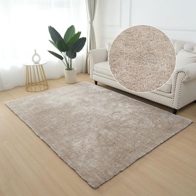 Hochflor-Teppich MY HOME "Dana light, besonders weich, Mikrofaser Teppiche" Gr. 32, beige, B:40cm H:25mm L:60cm, Kunstfaser, Teppiche, uni, leichter Glanz, Wohnzimmer, Schlafzimmer, Esszimmer Image
