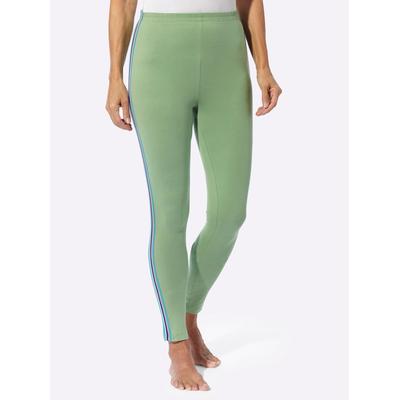 Leggings, Damen, Gr. 44, Normalgrößen, grün (eucalyptus), 95% Baumwolle, 5% Elasthan, unifarben, lang, Hosen Image