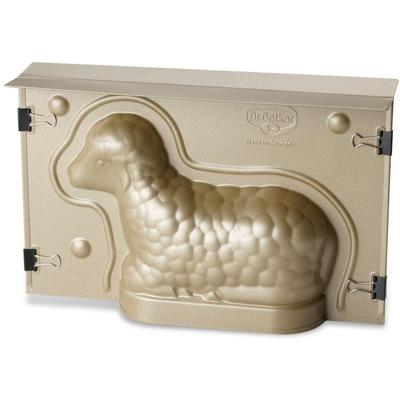 Backform DR. OETKER "Lämmchen", gold (goldfarben), B:15,5cm L:24cm T:6,5cm, Stahlblech, Küchenformen, Vollbackform Lämmchen klein, 3D Osterbackform, 6 x 23,5 x 15 cm Image