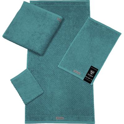 Gästehandtuch ROSS "Smart", grün (smaragd), B:30cm L:50cm, Frottier, Obermaterial: 100% Baumwolle, Handtücher (Packung), Uni-Rippe mit Velourslabel Image