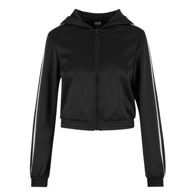 Trainingsjacke URBAN CLASSICS "Urban Classics Ladies Cropped Track Jacket", Damen, Gr. XL, schwarz, 100% Polyester, unifarben, klassisch, normal, ohne Ausschnitt, Langarm, Jacken Image