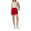 Shorts S.OLIVER, Damen, Gr. 42, N-Gr, chilli pepper, Obermaterial: 50% Polyester, 38% Baumwolle, 12% Viskose, unifarben, casual, regular fit kniefrei, Hosen, Sommerhose mit elastischem Bund