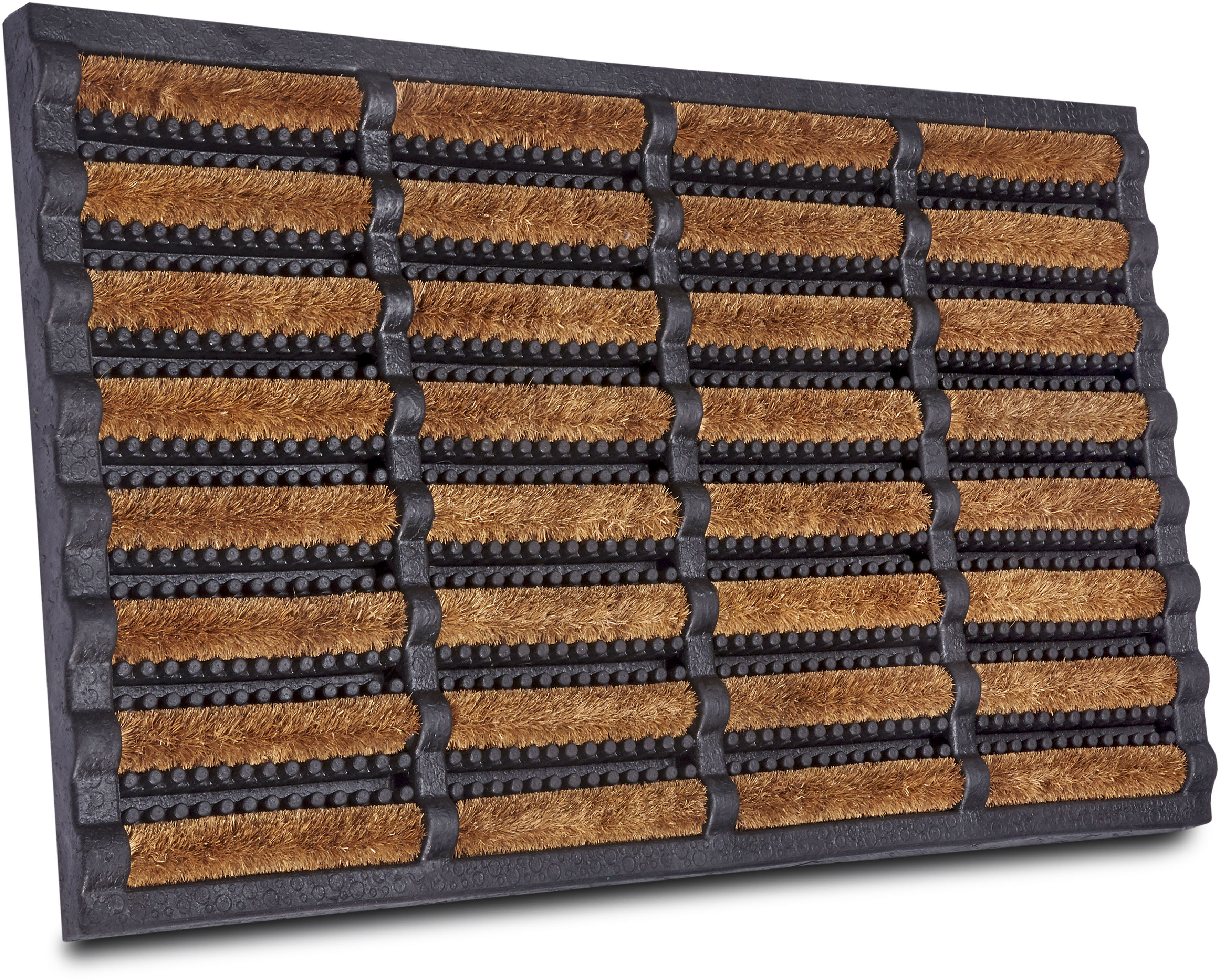Fußmatte HANSE HOME "Schmutzfangmatte Brushes Mat, Türmatte", braun, B:75cm H:25mm L:45cm, Gummi, Kokos, Teppiche, Kokos, Gummi, Schmutzfangmatte, Outdoor, Rutschfest, Innen, Kokosmatte Image