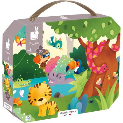 Puzzle JANOD "Die Wildtiere", bunt, Puzzles, KinderB:100cm T:20cm, FSC- schützt Wald - weltweit, B:100cm T:20cm Image