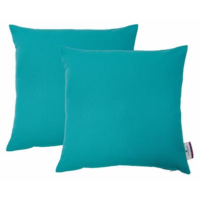 Dekokissen TOM TAILOR HOME "Dove" Gr. 2, blau (petrol, unifarben), B:48cm L:48cm, Baumwolle, Dekokissen_Sitzkissen_Kissenhüllen, unifarben, Kissenhüllen ohne Füllung, 2er Pack Image