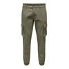 Cargohose ONLY & SONS "ONSCAM STAGE CARGO CUFF LIFE 6687 NOOS", Herren, Gr. 32, Länge 30, grün (deep lichen grün), Web, Obermaterial: 98% Baumwolle, 2% Elasthan, unifarben, modisch, slim fit, Hosen