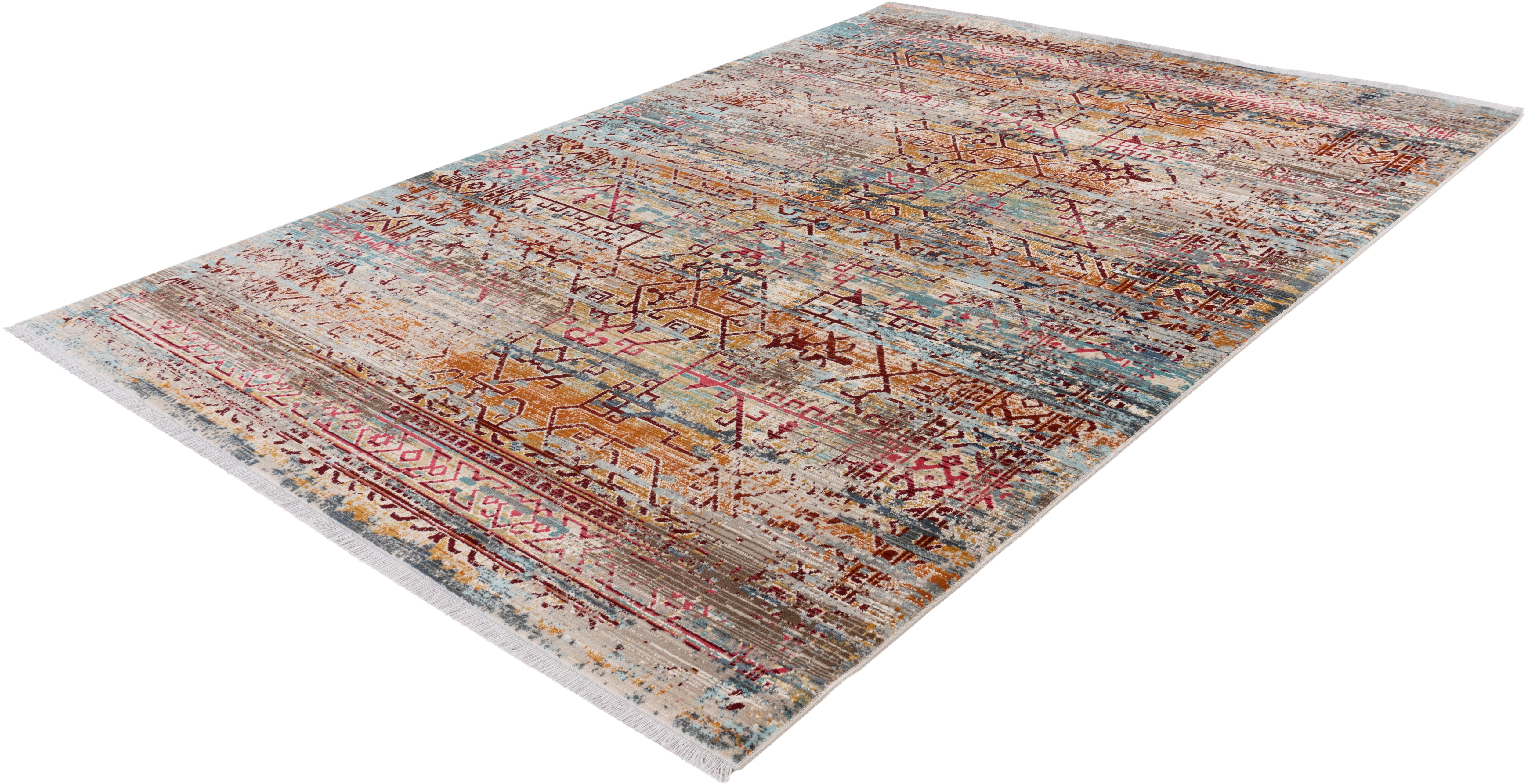 Teppich OBSESSION "My Inca 356", bunt, B:40cm H:6mm L:60cm, Polypropylen (PP), Teppiche, Fransenteppich, Kurzflor, modernes Design, mit Fransen Image
