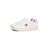 Plateausneaker TOMMY JEANS "ARCHIVE' 98", Damen, Gr. 42, rosa (ecru, rosa), Nappaleder, Textil, sportlich, Schuhe, Freizeitschuh, Halbschuh, Schnürschuh, Kontrastbesatz an der Ferse
