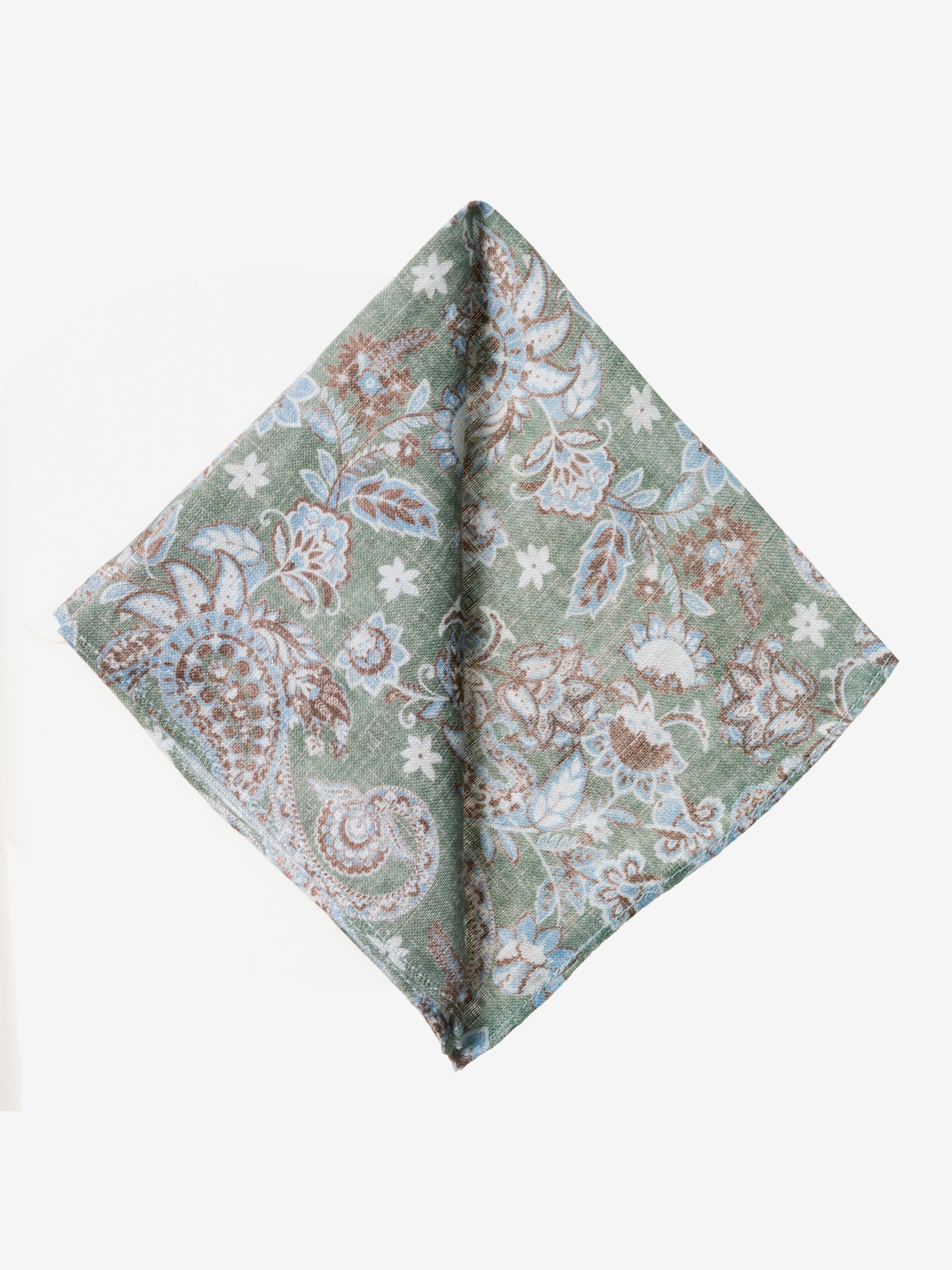 Einstecktuch MONTI, Herren, grün (grün paisley), Leinen, gemustert, Modetücher, mit eleganter Musterung