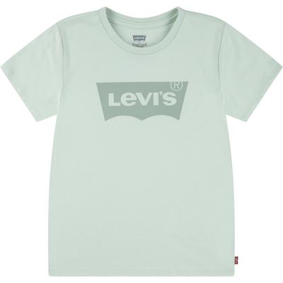 T-Shirt LEVI'S KIDS "LVG BATWING TEE", Mädchen, Gr. 10 (140), celadon, Jersey, Obermaterial: 60% Baumwolle, 40% Polyester, casual, Basic schmal hüftlang, Rundhals, Kurzarm abgesteppte Kante, Shirts, for GIRLS Image