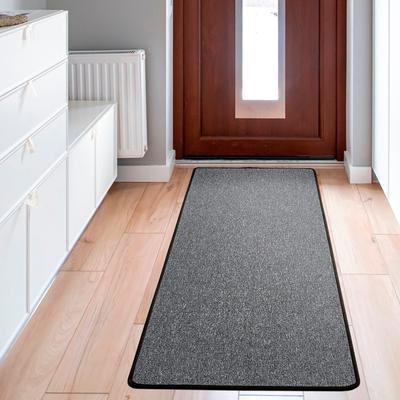Teppich ANDIAMO "Luton, Made in Germany" Gr. 2, grau (anthrazit), B:67cm H:5mm L:140cm, Kunstfaser, Teppiche, melierte Optik, auch als Läufer, Wohnzimmer & Schlafzimmer Image