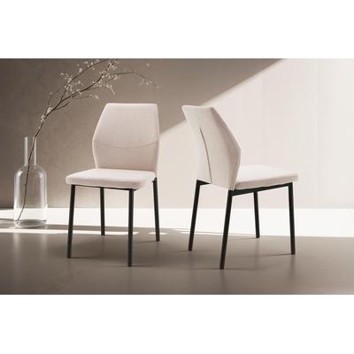 Esszimmerstuhl HOME AFFAIRE "Lumos", beige (creme, schwarz), B:46cm H:88cm T:51cm, 100% Polyester, Stühle, Webstoff in vielen Farben erhältlich mit stabilem Metalluntergestell Image
