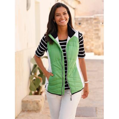 Steppweste CASUAL LOOKS, Damen, Gr. 52, grün (apfel, ecru), 100% Polyester, Wattierung:100% Polyester, gemustert, mehrfarbig, Westen Image