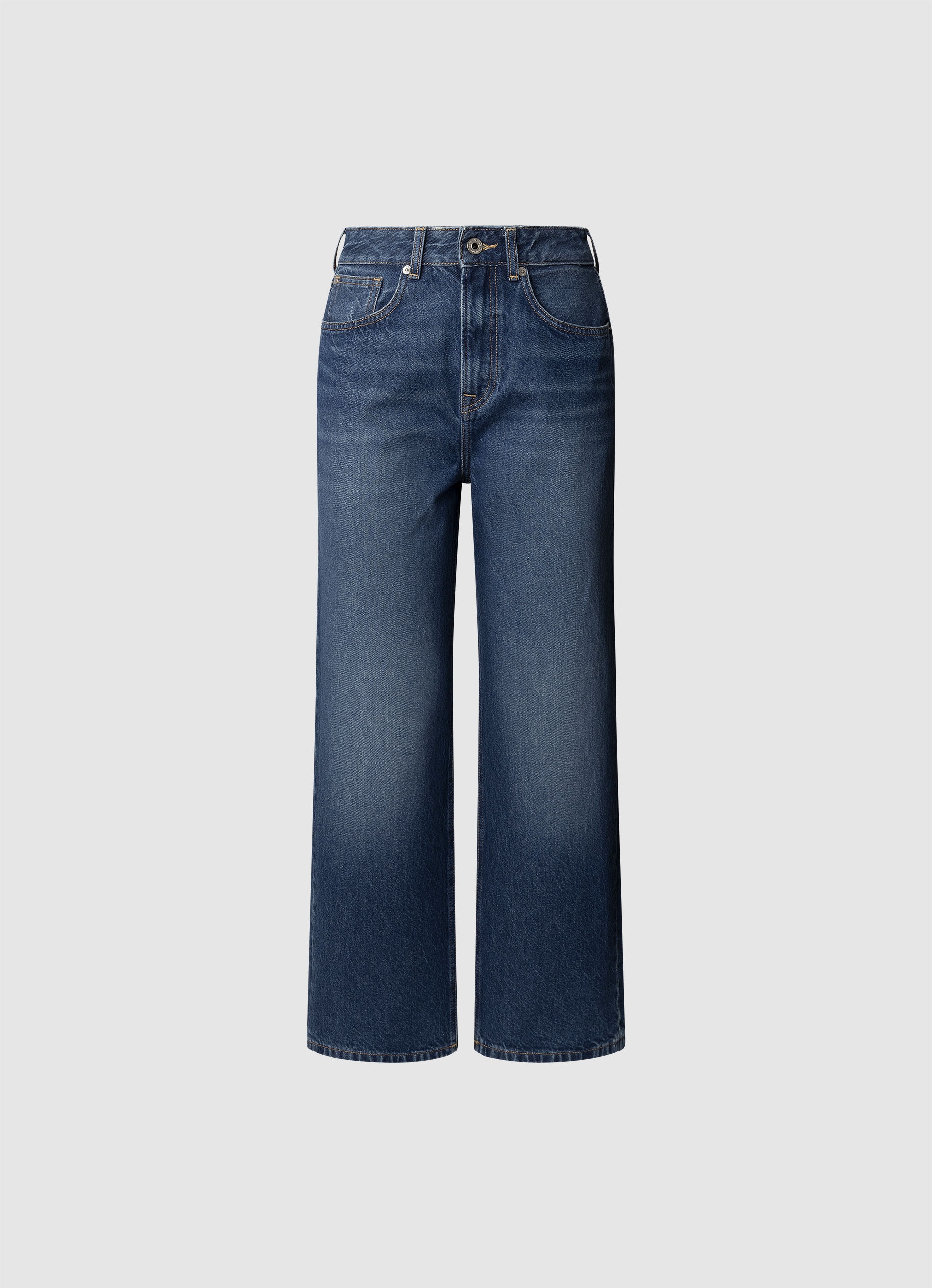 Straight-Jeans PEPE JEANS "UHW – Ultra High Waist", Damen, Gr. 30, Länge 30, blau (used tiefblau), Denim/Jeans, Obermaterial: 100% Baumwolle, straight fit lang, Jeans Straight-Jeans, mit hohem Bund