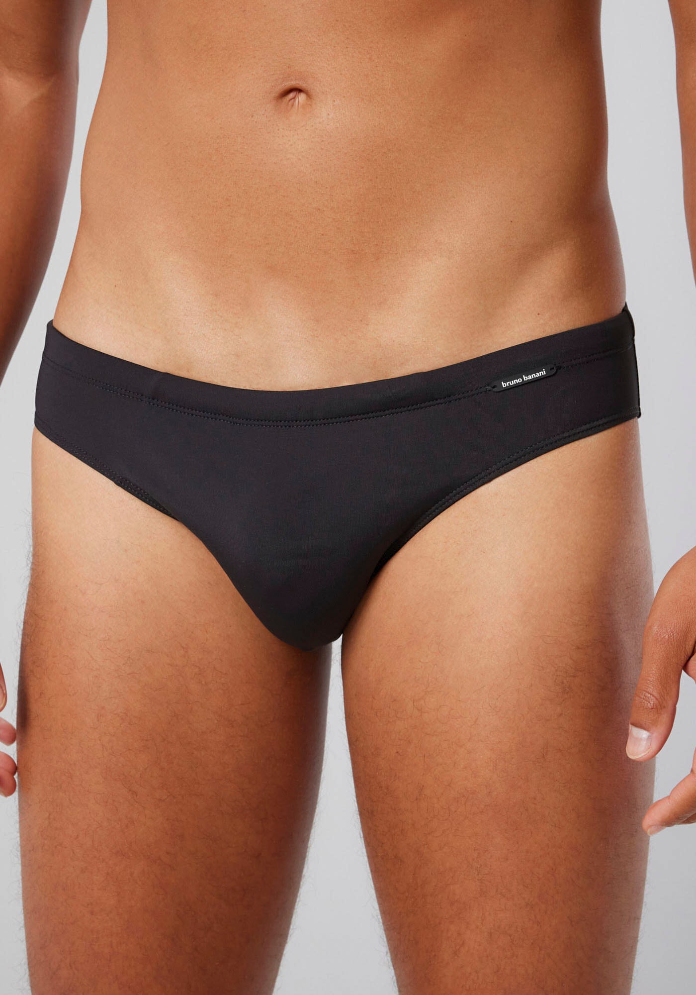 Badeslip BRUNO BANANI "Mini Wave Line 2.0 Swim", Herren, Gr. L (6), N-Gr, schwarz, Elasthan, Polyamid, unifarben, Badehosen, mit seitlicher Logoprägung Image