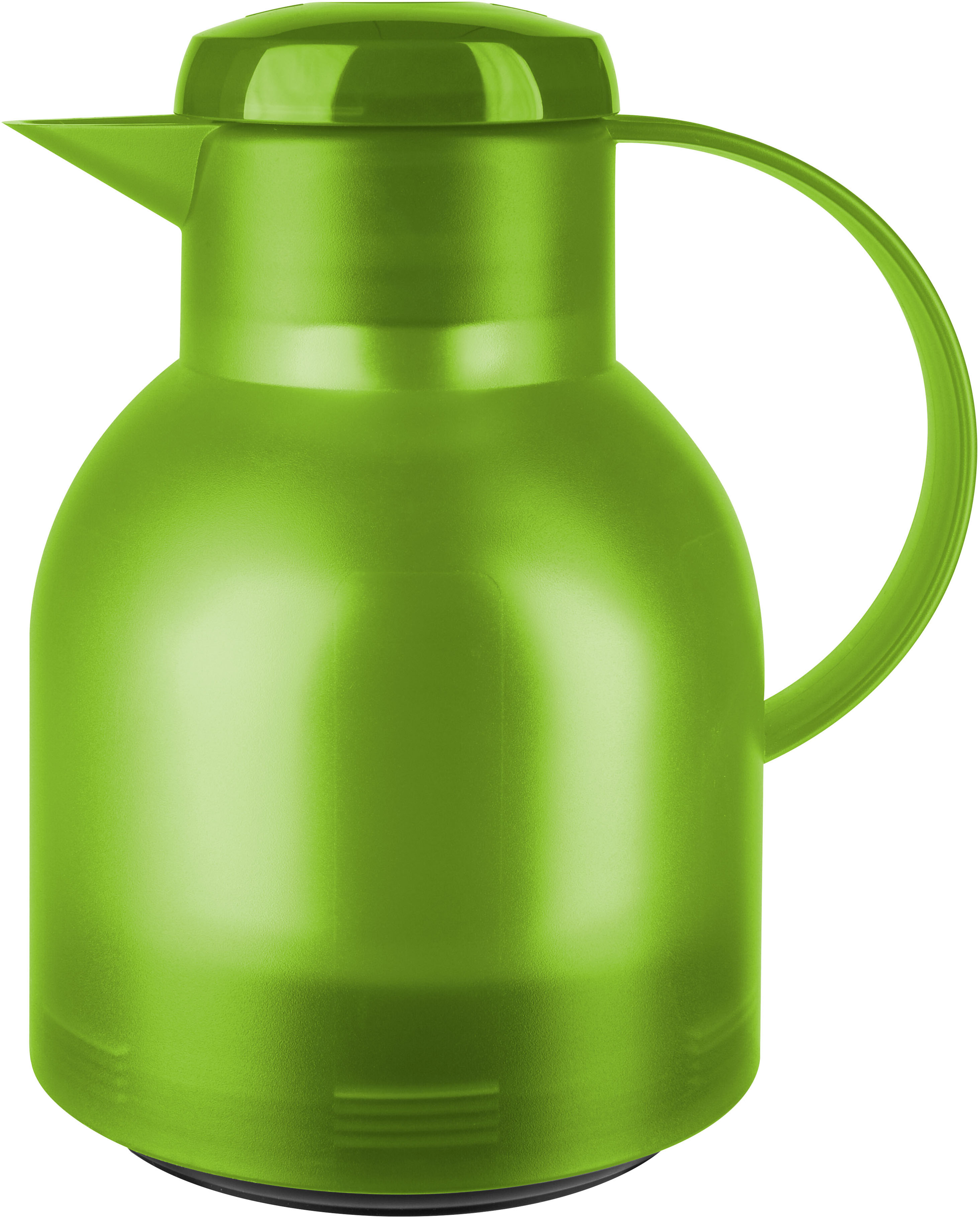 Isolierkanne EMSA "Samba", grün (hellgrün, transluzent), B:14,5cm H:21,7cm, Glas, Kunststoff, Kannen, zeitloses Design, einfacher Knopfdruck, 24h kalt, 12h warm Image