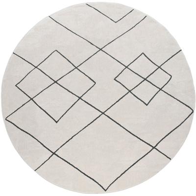 Teppich PACO HOME "Haral 785", weiß, H:9mm Ø:120cm, Polypropylen, Polyester, Teppiche, Kurzflor, Scandi Design, Rauten Motiv Image