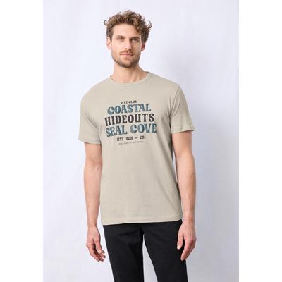 T-Shirt STREET ONE MEN, Herren, Gr. XL (44), basic beige, Web, 100% Baumwolle, bedruckt, casual, normal normal, Rundhals, Kurzarm Bündchen, Shirts, mit Rundhalsausschnitt Image