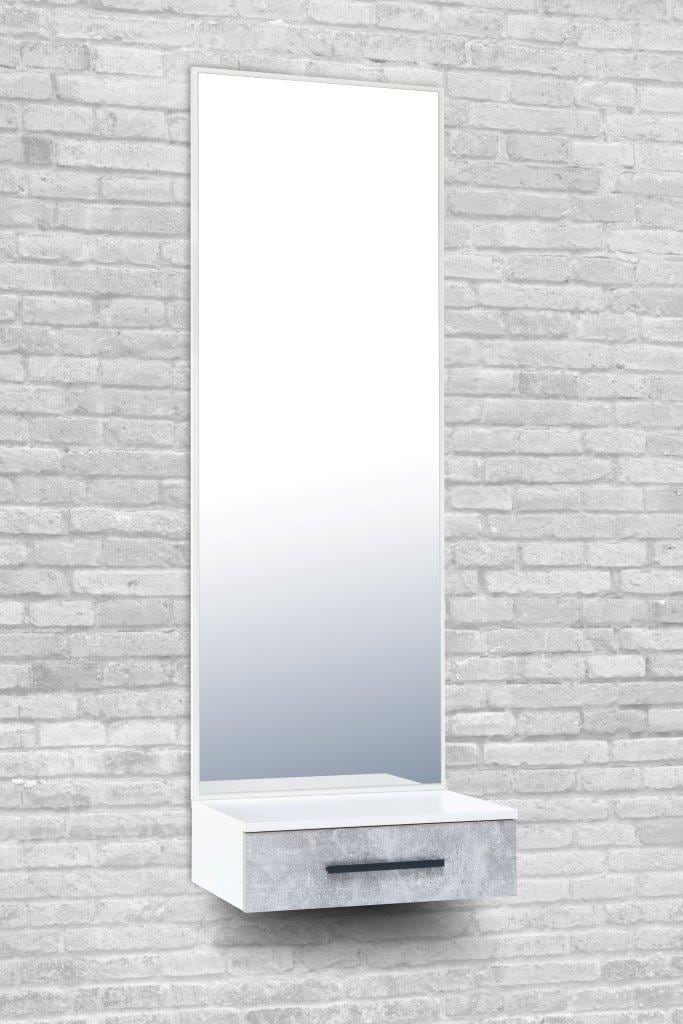 Spiegelpaneel PAROLI "Akron", grau (weiß, betonfarben), B:50cm H:150cm T:35cm, Glas, Spiegel Image