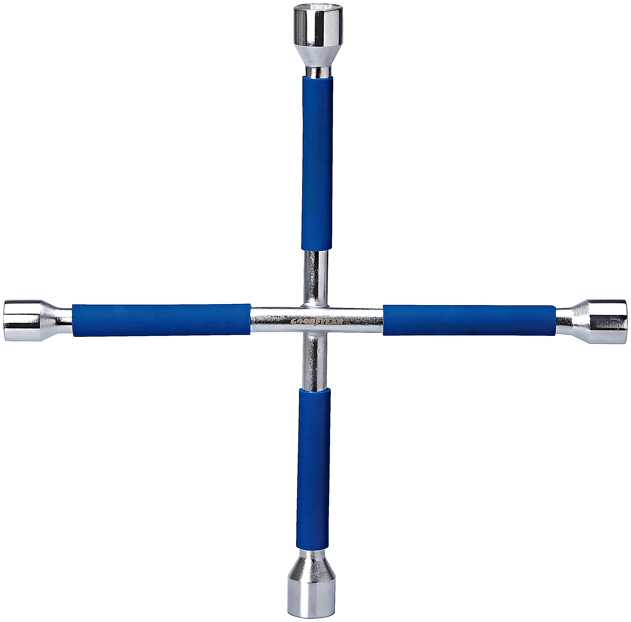 Kreuzschlüssel GOODYEAR, blau (blau, silberfarben), B:37,5cm H:43,5cm L:4cm, Stahl, Schraubenschlüssel