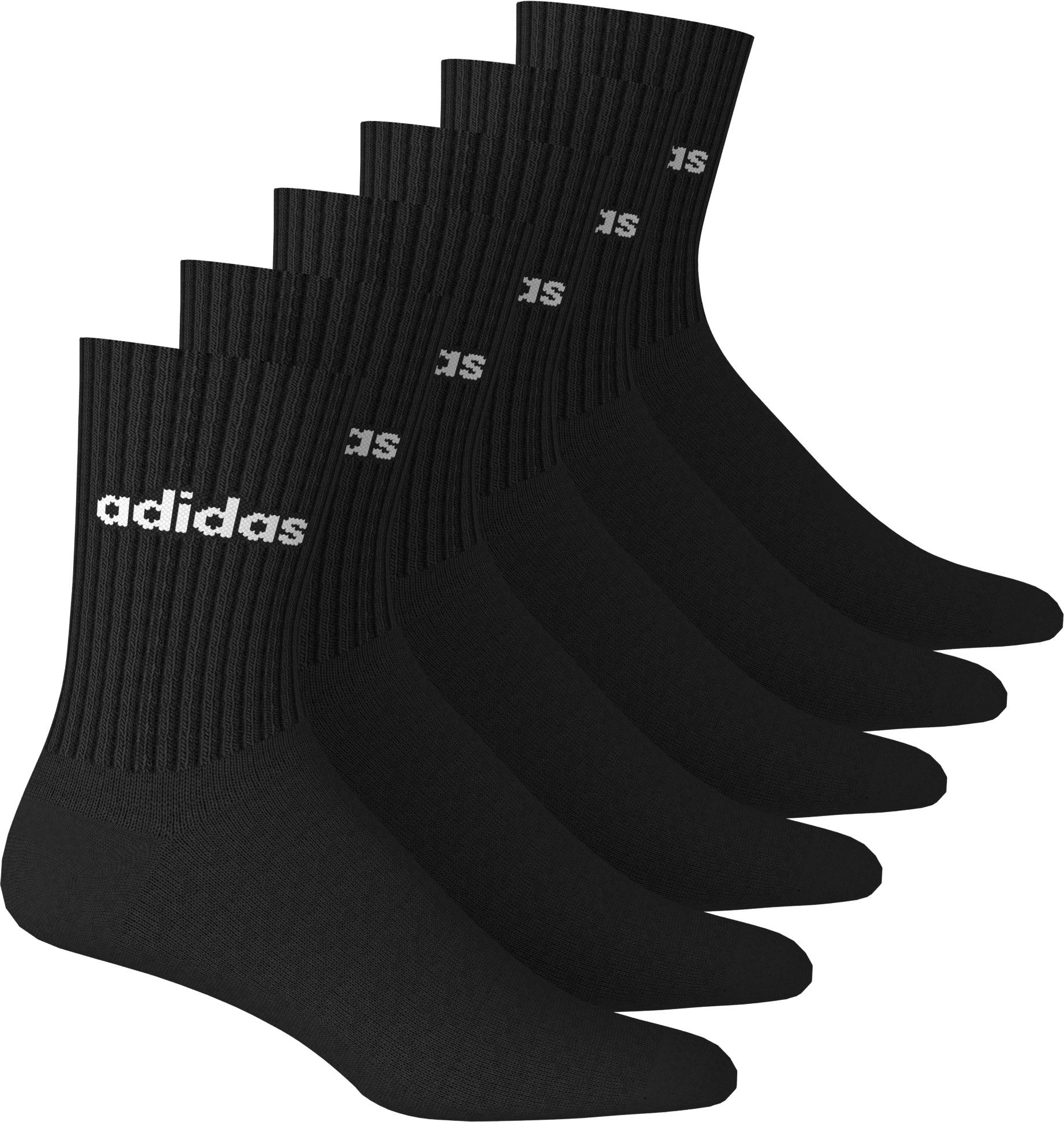 Funktionssocken ADIDAS PERFORMANCE "C LIN CREW 6P", Herren, Gr. XL (46/48), schwarz-weiß (schwarz, weiß), Obermaterial: 100% Polyamid, Socken