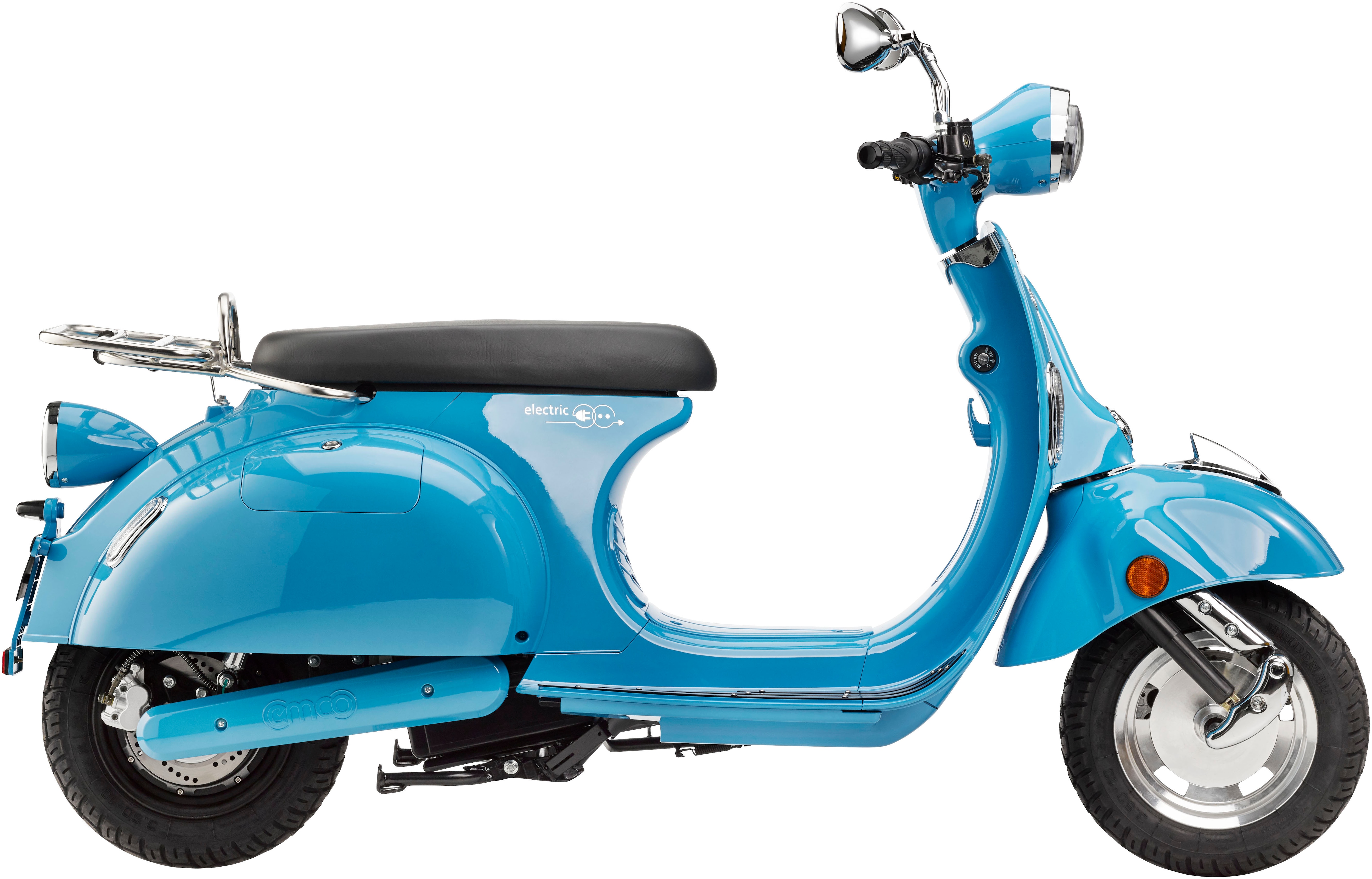 E-Motorroller EMCO "NOVA 3000", blau (blau, schwarz), Elektromotorroller, 45 km/h, B:77,5cm H:108cm L:188,5cm Image