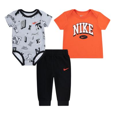 Body NIKE SPORTSWEAR, Kinder, Gr. 56, N-Gr, schwarz, Web, Obermaterial: 60% Baumwolle, 40% Polyester, gemustert, sportlich, Rundhals, Kurzarm eng normaler Saum, Bodies Image