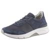 Keilsneaker GABOR ROLLINGSOFT, Damen, Gr. 36, blau (jeansblau), Textil, Veloursleder, unifarben, sportlich, Schuhe, Freizeitschuh, Halbschuh, Schnürschuh, Logoschriftzug an der Ferse
