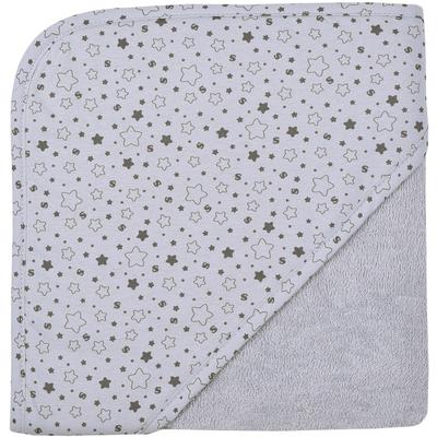 Kapuzenhandtuch WÖRNER "Sterne hellgrau Kapuzenbadetuch 80/80", grau (hellgrau), B:80cm L:80cm, Frottee, Frottier, Handtücher (Packung) Image