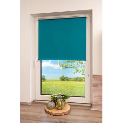 Seitenzugrollo K-HOME "Thermo Klemmfix-Rollo" Gr. 15, blau (petrol), B:105cm H:150cm, Polyester, Rollos, 1 Stück Image