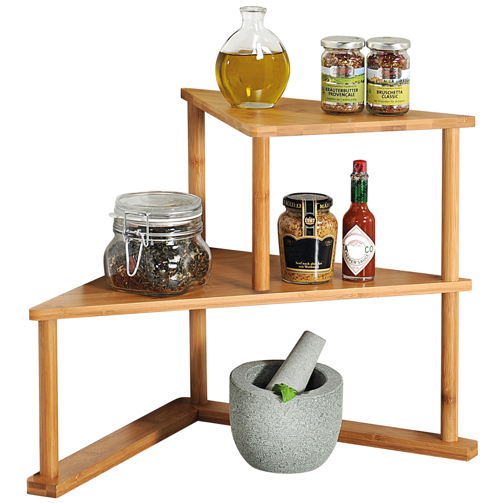 Eckregal KESPER "Küchen-Eck-Regal, Bambus, FSC", braun, B:53cm H:39,5cm T:38cm, Bambus, Regale