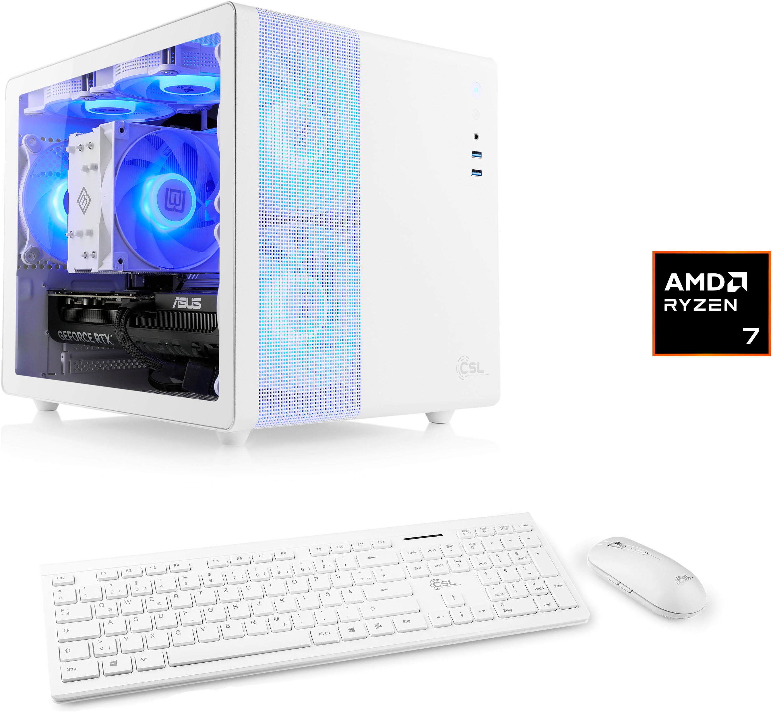 CSL PC "Cube V24232", weiß, Microsoft Windows 11 Home (64 Bit), 16 GB RAM 1.000 GB SSD, Desktop-PCs, PC Image