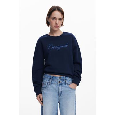 Sweatshirt with logo and rhinestones