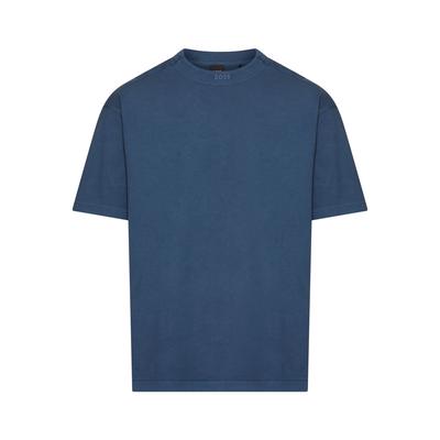 T-Shirt BOSS ORANGE "Te_Dye_", Herren, Gr. 4XL, blau (open blau466), Single Jersey, Obermaterial: 100% Baumwolle, casual, relaxed fit, Rundhals, Kurzarm eingesetzt,weit eingefasste Kante, Shirts, mit Rundhalsausschnitt