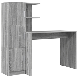 vidaXL Schreibtisch mit Stauraum grau Sonoma Holzwerkstoff Image