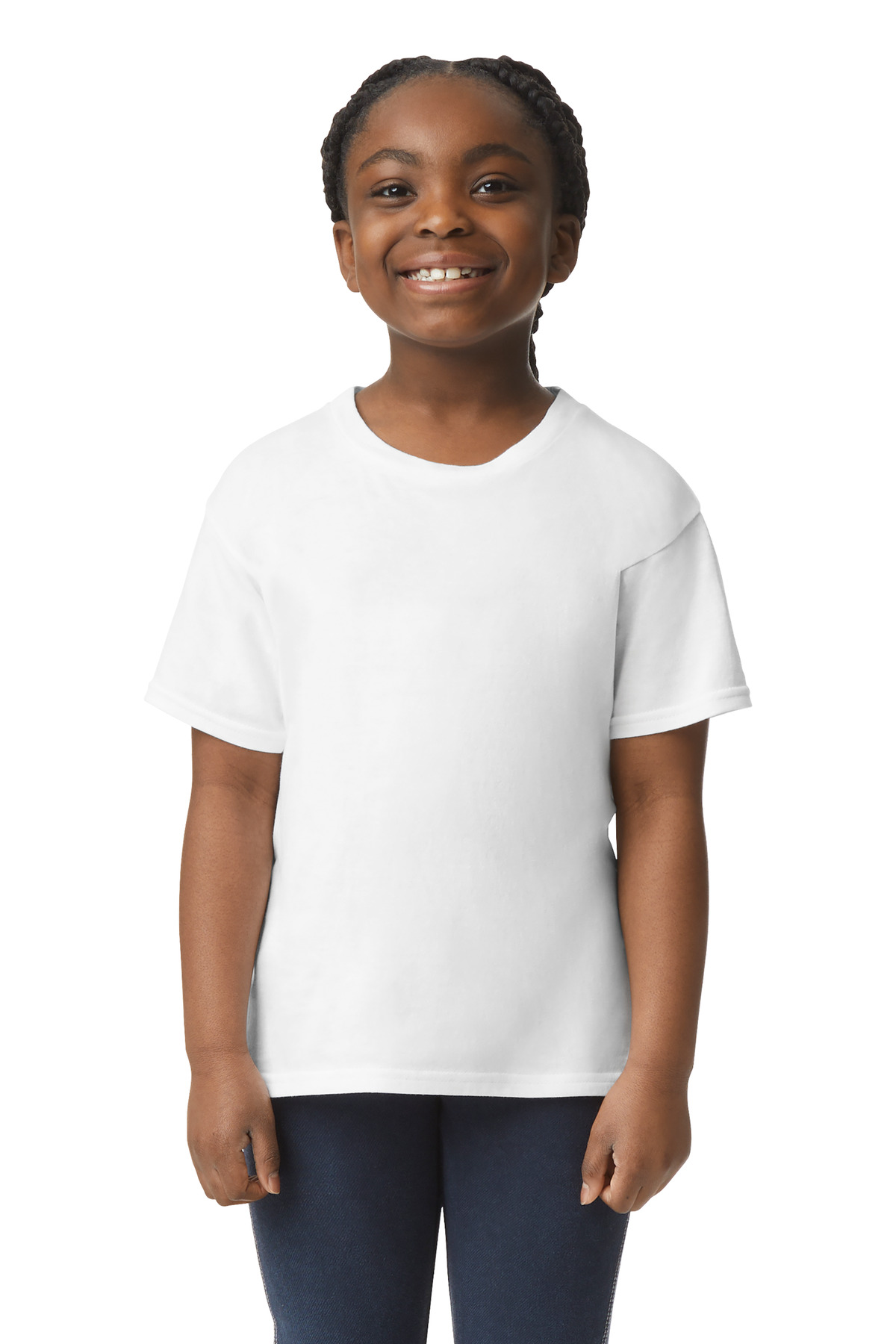 Gildan 3000B Youth Light Cotton Top in White size Medium