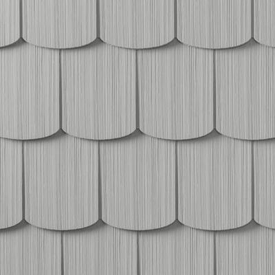 CertainTeed Cedar Impressions Vinyl 6 1/3 Inch Perfection Shapes (1/3 Square) Scallop - Sterling Gray - Single Box