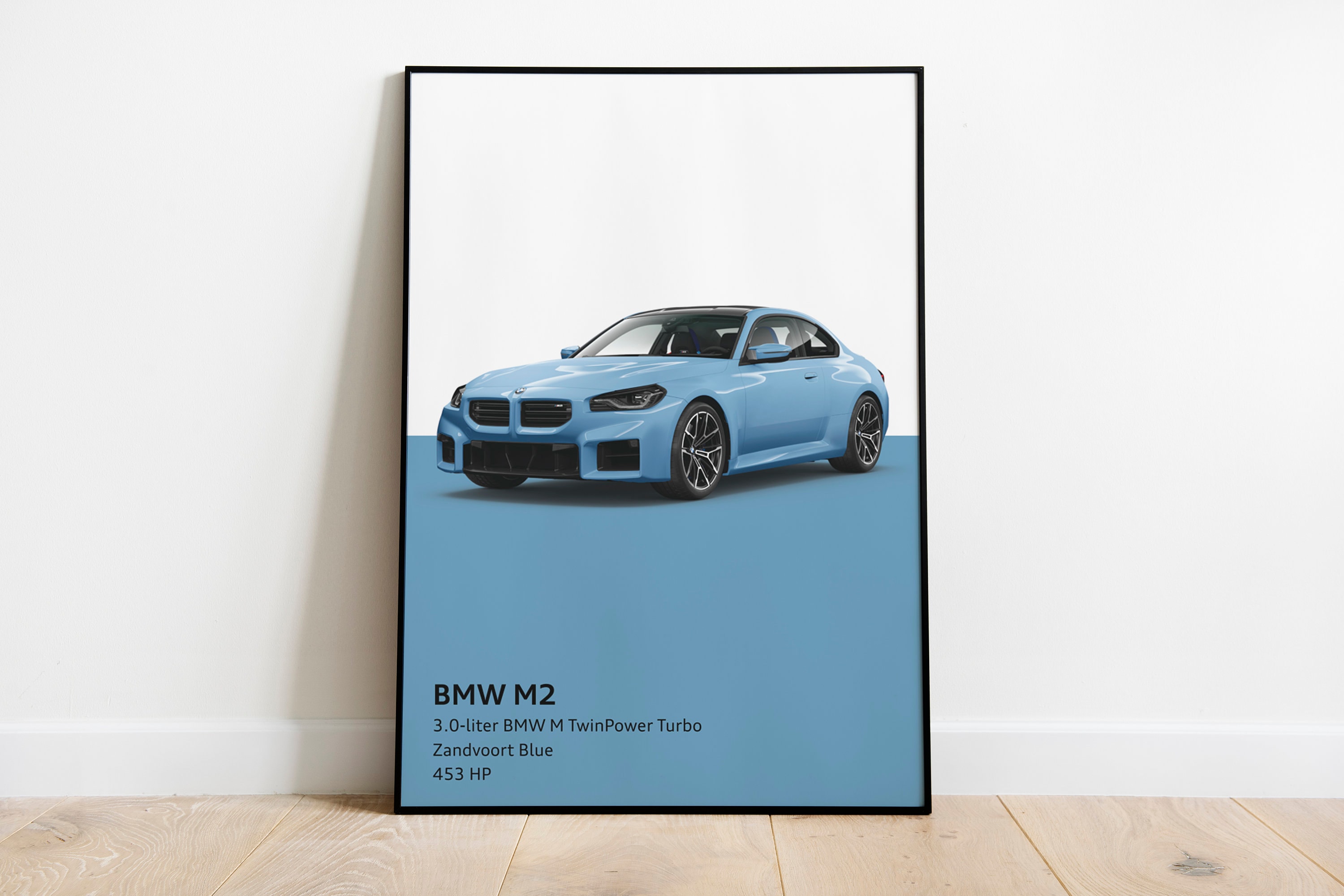 BMW M2 Coupé 2023 Stampa n. 2 / Blu Zandvoort / Disponibile personalizzato per la tua auto! / G87 Nuovo modello M2 BMW Motorsport
