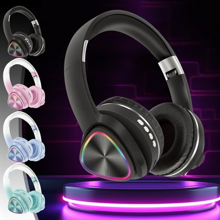 Viflosae Noise Canceling Headphones Headphones over Ear Headphones Wireless Bluetooth Headset Subwoofer Bluetooth Mobile Computer Game Sports Game Headphones with LED Lights