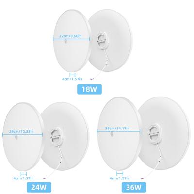 TEMU Modern Led Motion Sensor Ceiling Light - Round Design, 6500k Light, 18w/24w/36w Options For Hallway, Stairs, Kitchen, Balcony, Storage Room, Basement, Hallway Ceiling Light Image