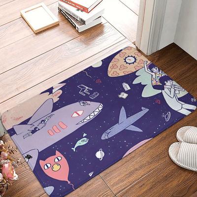 TEMU -inspired Bedroom & Living Room Doormat - Lightweight, Machine Washable Polyester Rug For Home Decor, Image
