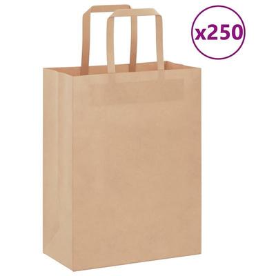 TEMU Papieren Zakken 250 St Met Hengsels 21x11x28cm - Veelzijdig Gebruik: Geschikt Voor Gebruik Als Cadeautassen, Feesttassen, Boodschappentassen. Image