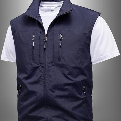 TEMU Lightweight Multi-pocket Men's Vest For Spring And Summer, Suitable For Outdoor Fishing And Travel. Image