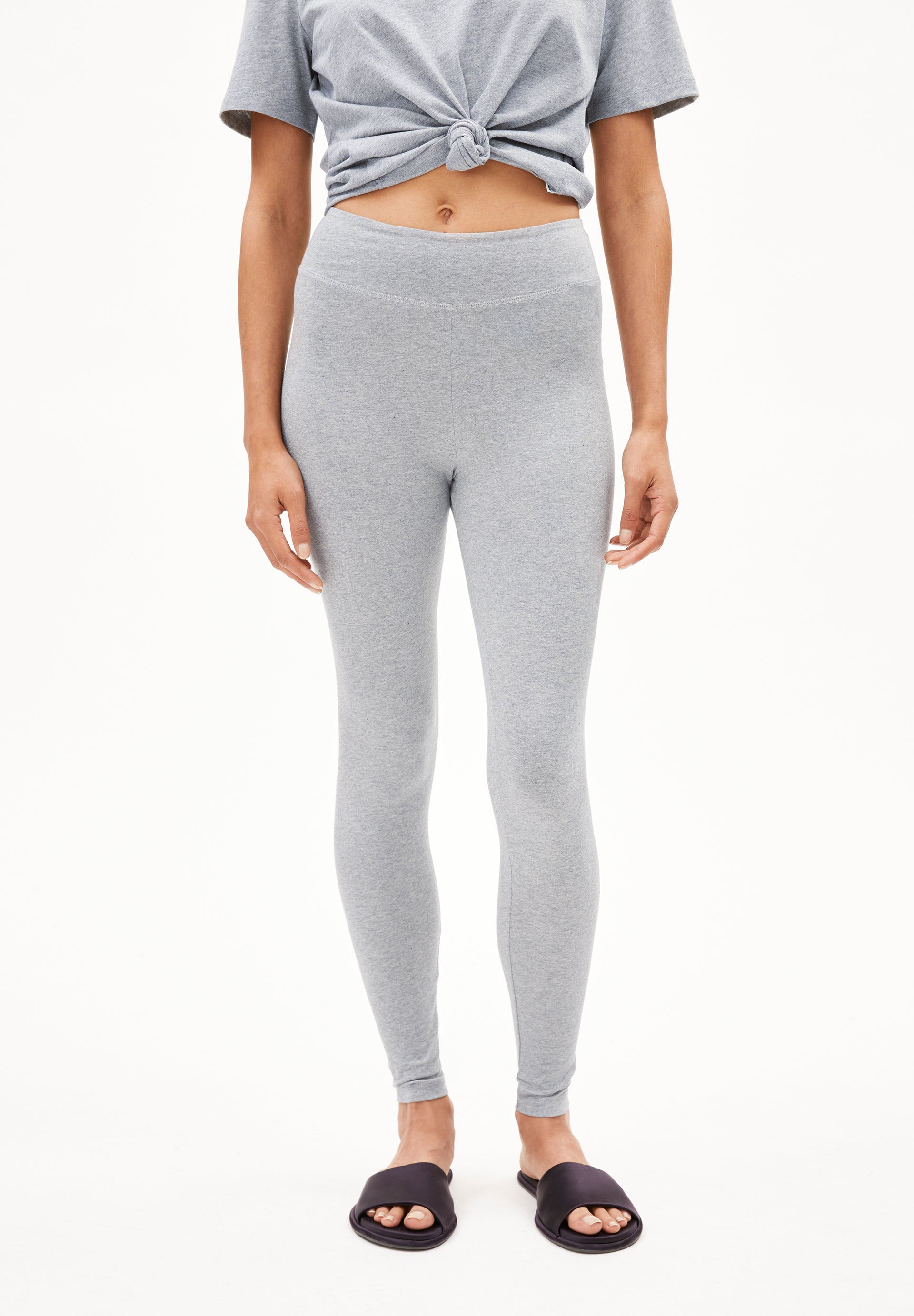 FARIBAA | Leggings aus Bio-Baumwoll Mix - grau (S)