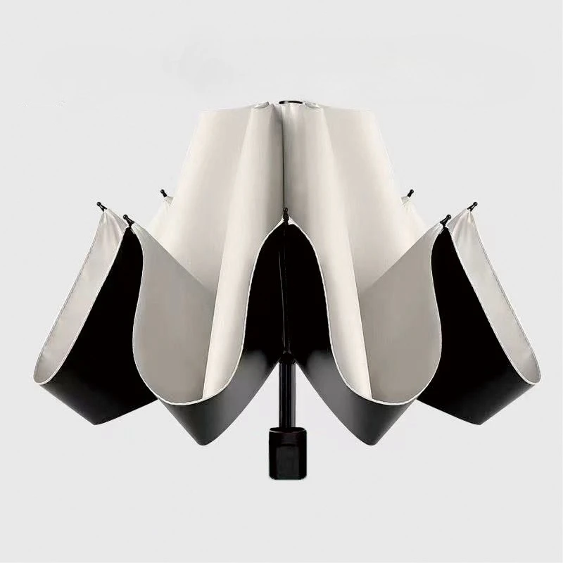 1 x manueller faltbarer Regenschirm, groß, UV-Schutz, Sonnenschutz, regenbeständig, kompakter Schatten, sonniger und regnerischer Regenschirm Image